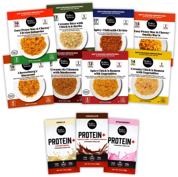 Eight Perfect Servings Meals and three Protein+ Drink Mixes